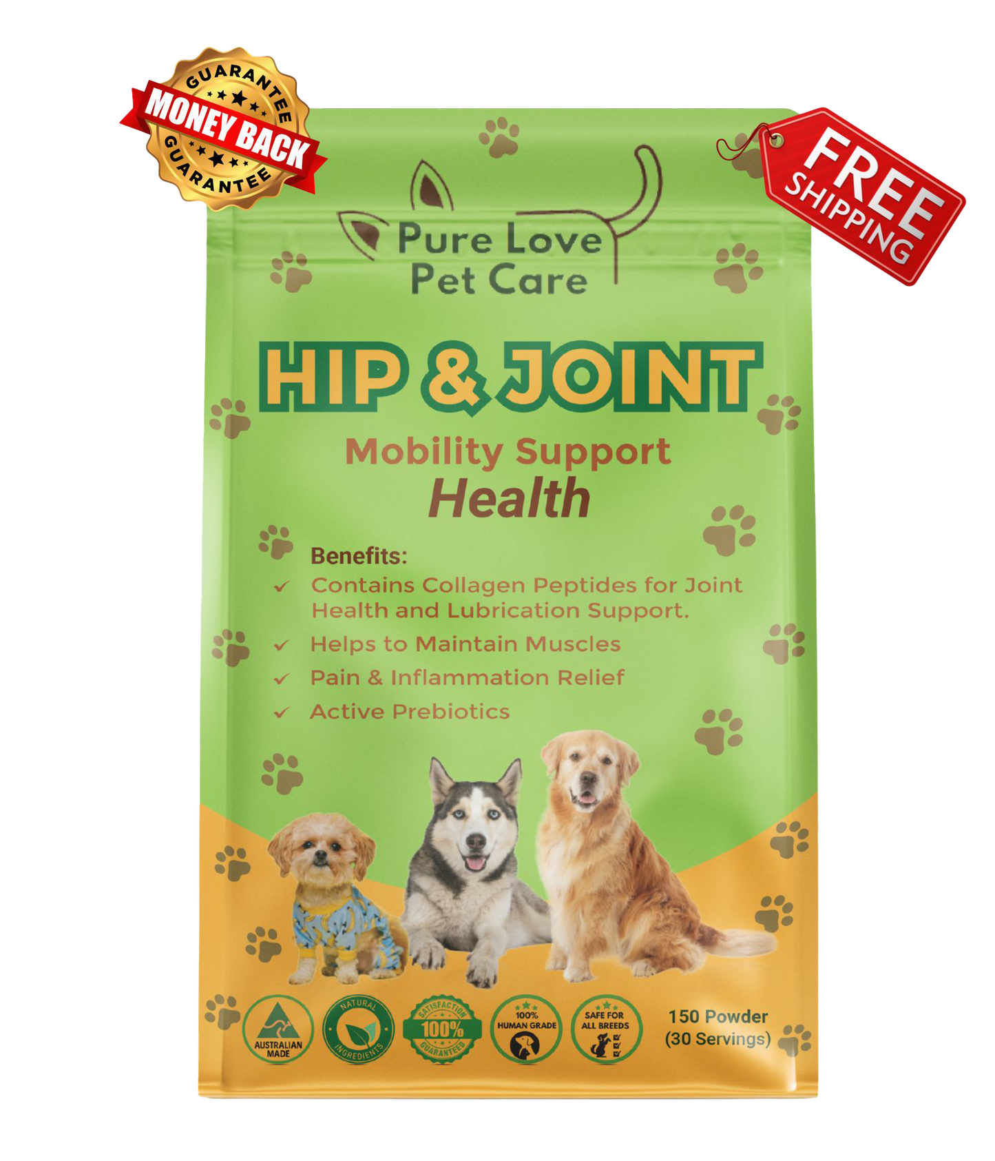 Hip and Joint Mobility Support Supplement, Natural Joint Care for Pets