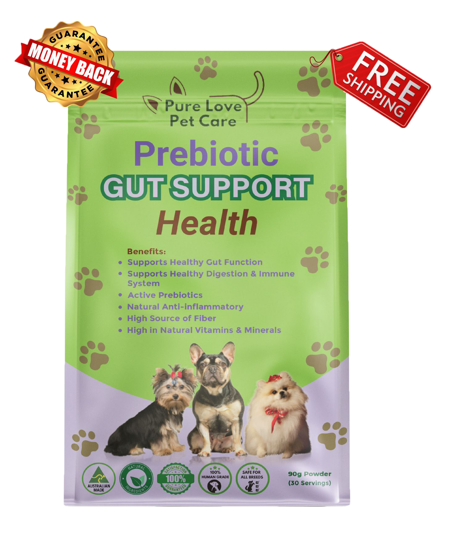 Prebiotic, Gut Support Supplement, Natural Prebiotic Support for Pets