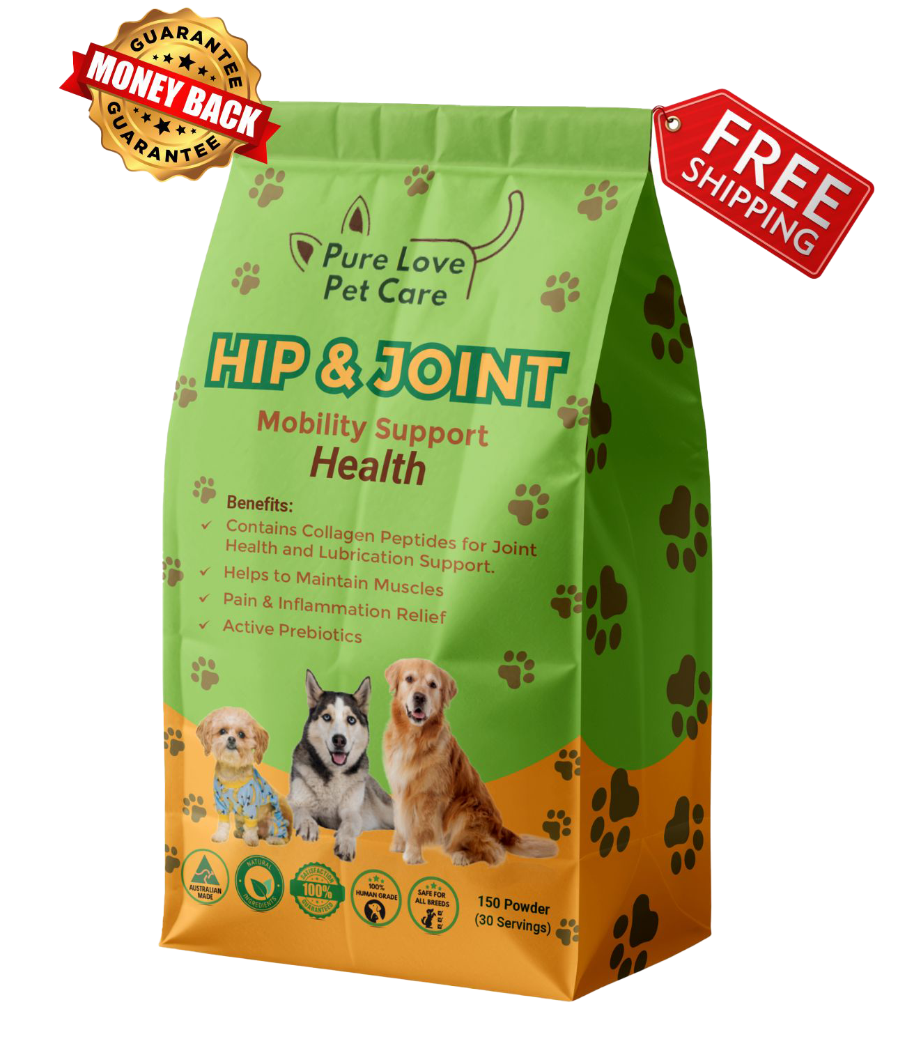 Hip and Joint Mobility Support Supplement, Natural Joint Care for Pets