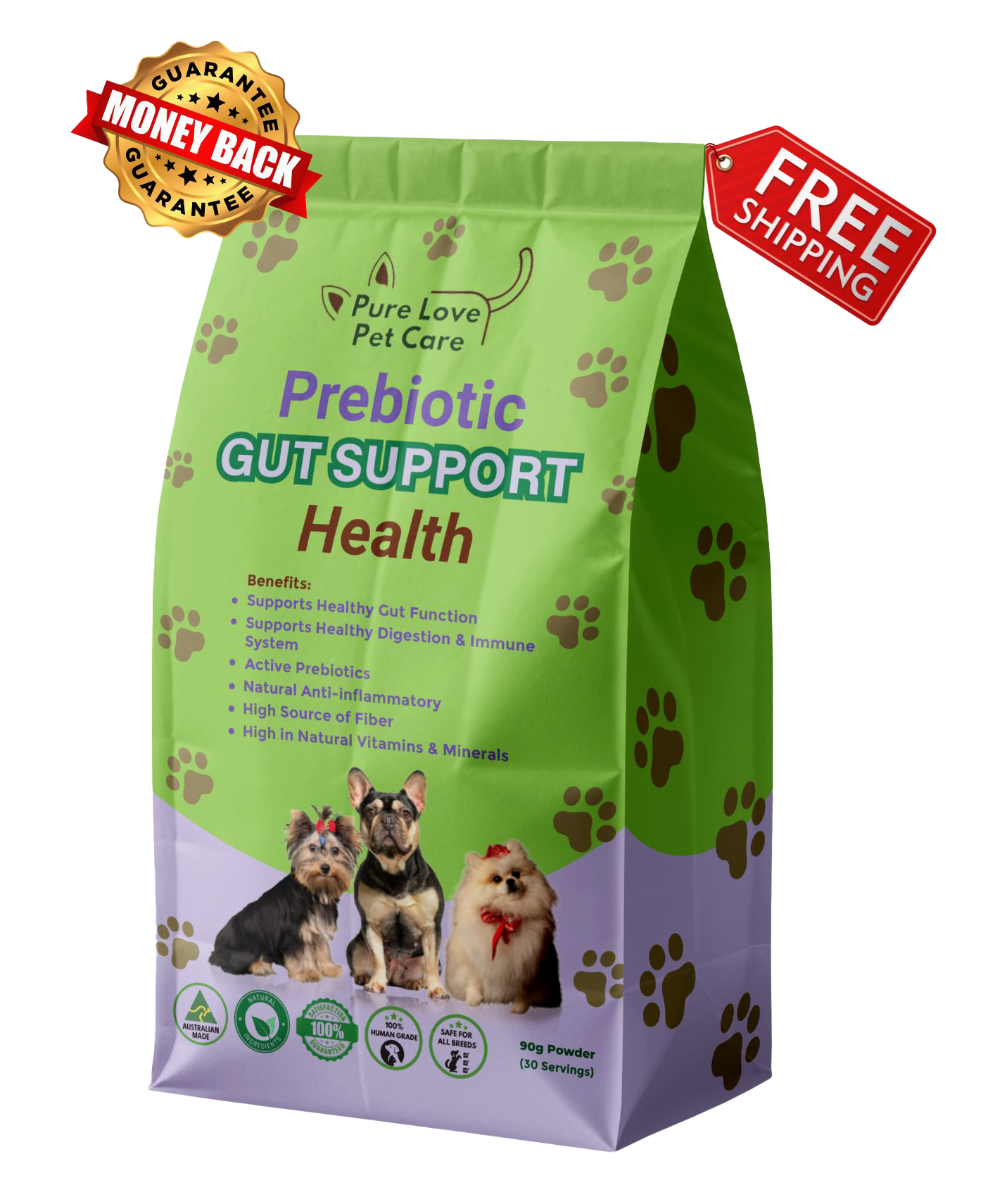 Prebiotic, Gut Support Supplement, Natural Prebiotic Support for Pets